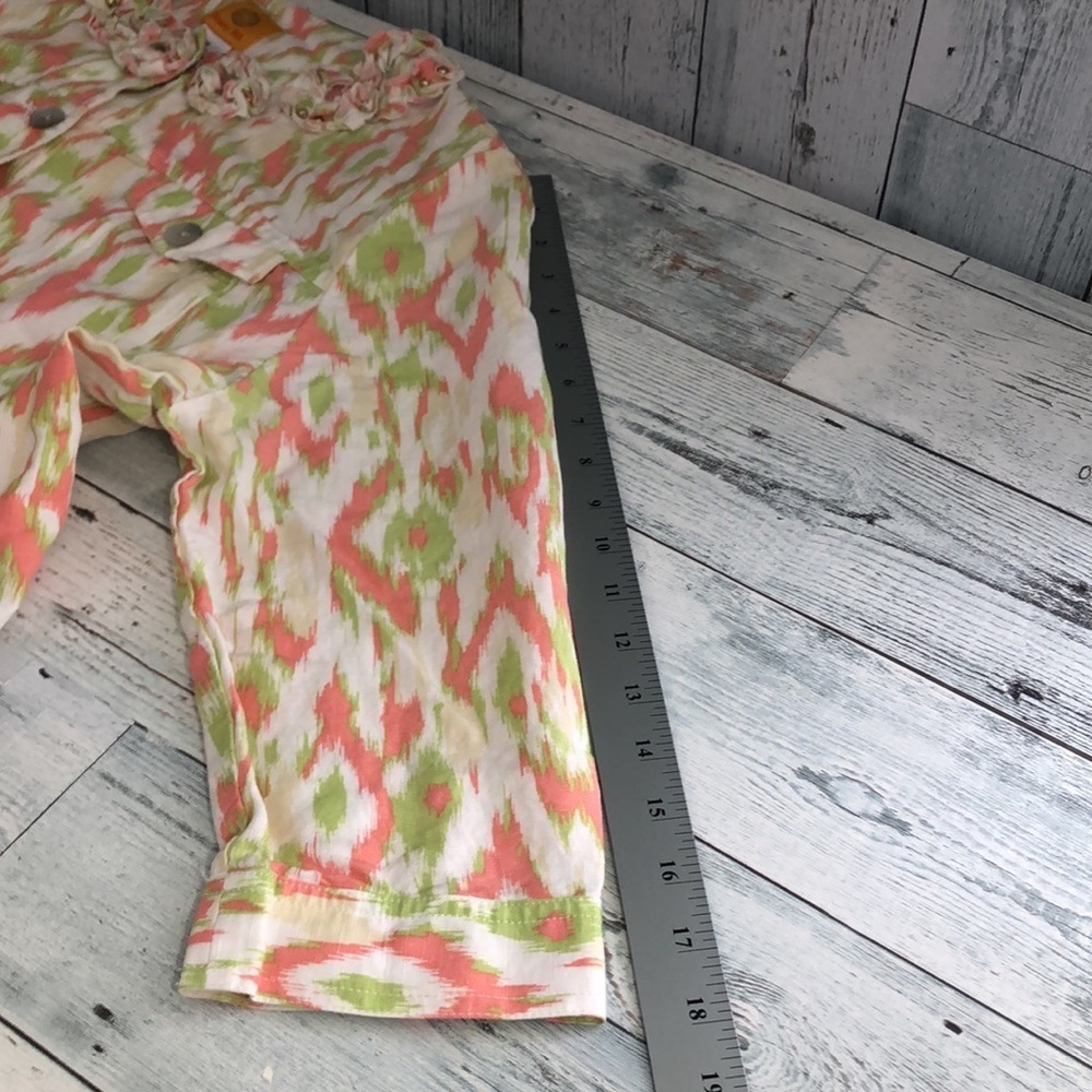 Ruby Rd. Linen Blend Geometric Jacket 18 - Picture 9 of 10